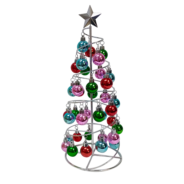 Metal tree with mini ornaments  - copy