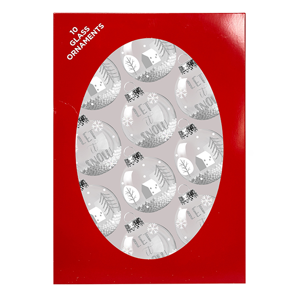 45mm x 10ct  clear glass ornaments - copy