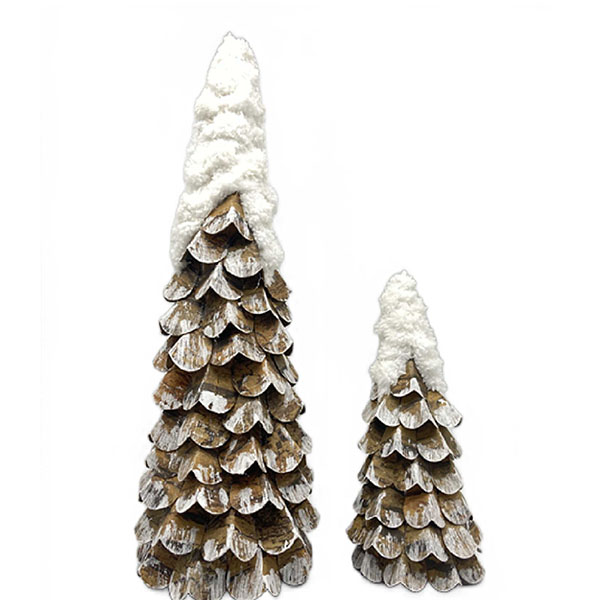 Pine Corn W/Snow Decor