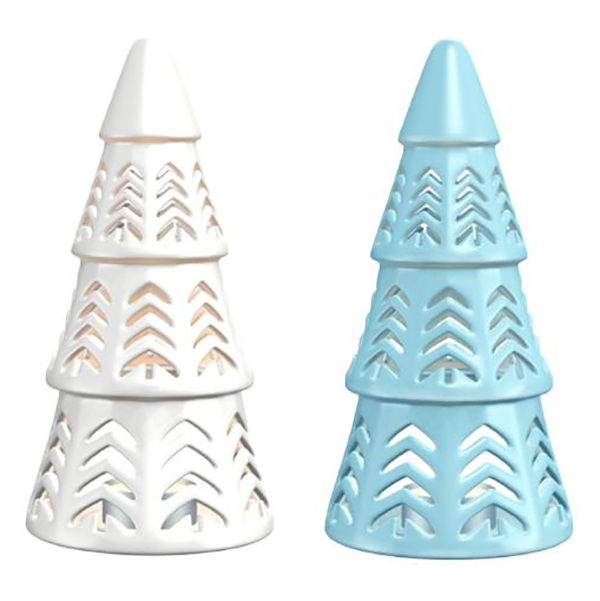 WH/BL Ceramic Tree Decor