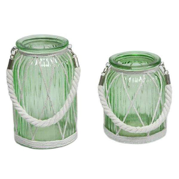 Green Glass Candy Holder  