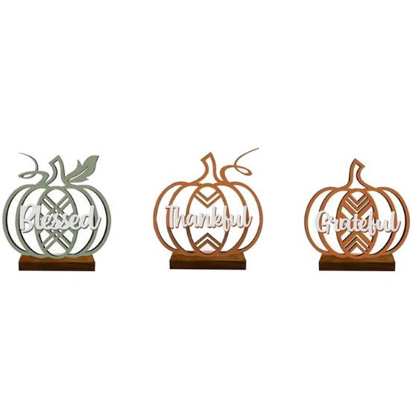 HARVEST WOODEN PUMPKIN DÉCOR