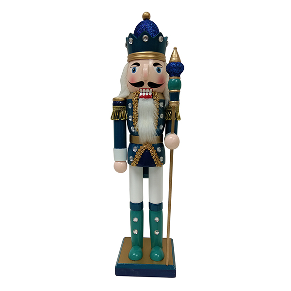 15IN Blue Jeweled Nutcracker  