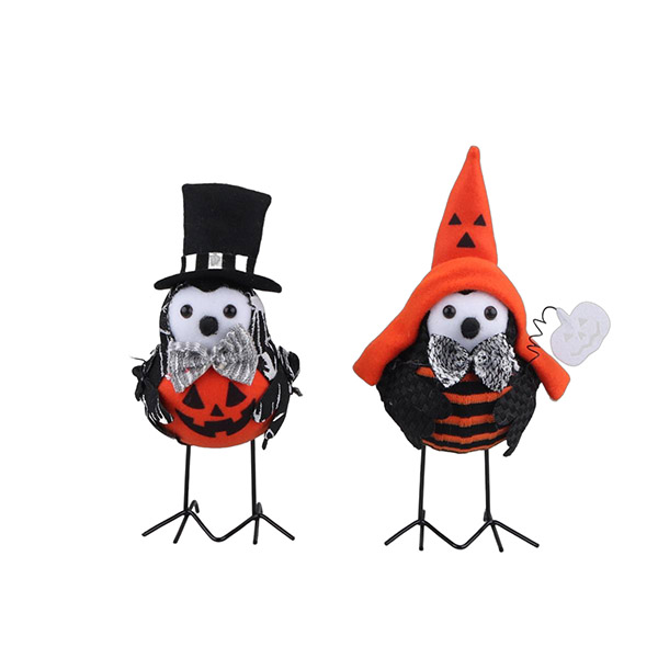 HALLOWEEN FABRIC BIRDS AST 