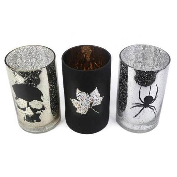  HALLOWEEN GLASS CANDLE DÉCOR