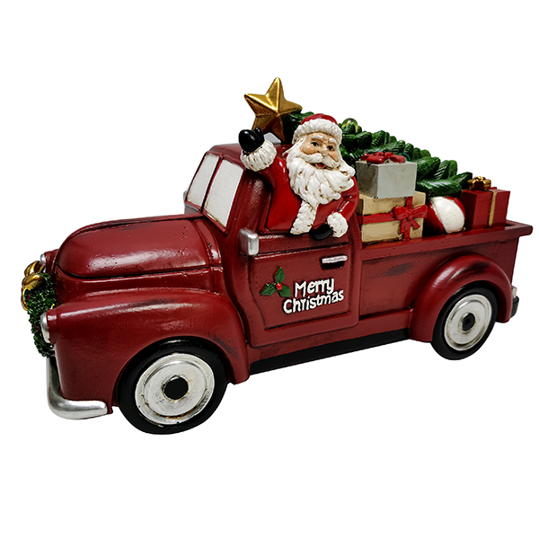 Polyresin Truck with Santa