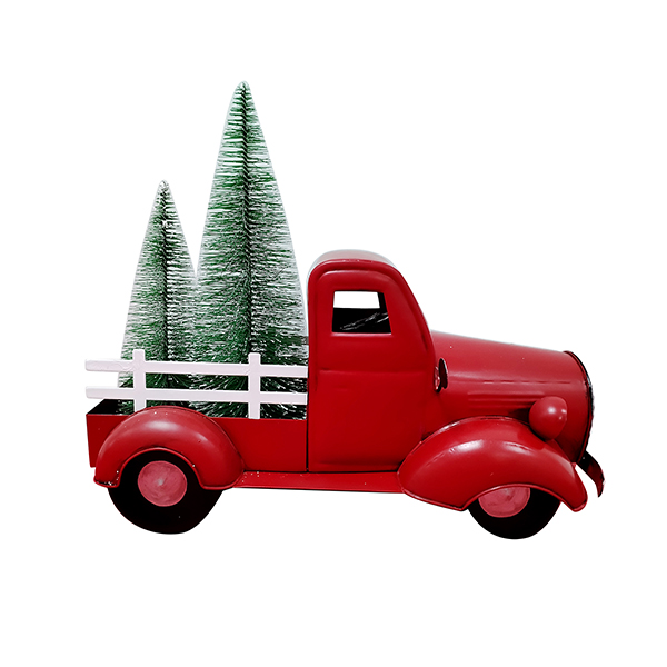 Metal truck with tree