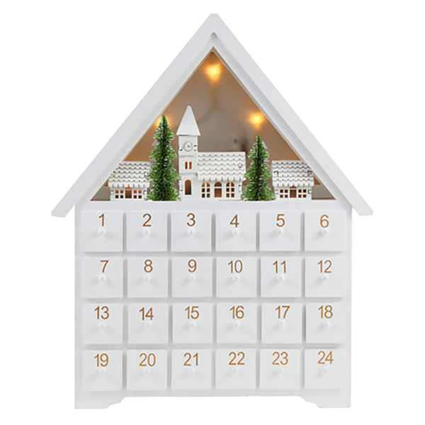 Wooden calendar with light 