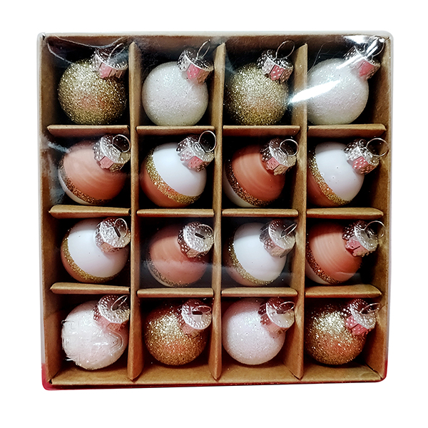 25mm x 16ct pink glass ornaments  