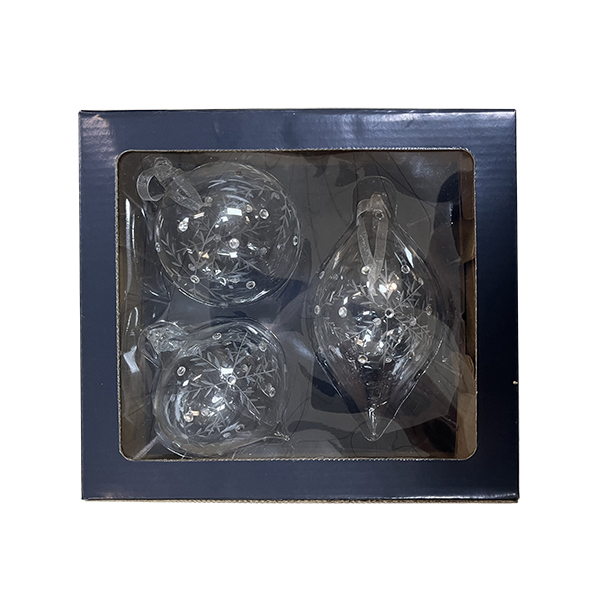 4ct quiet luxury clear glass ornaments