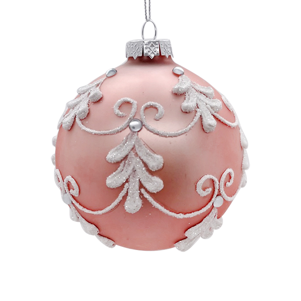 Glass Pink Ball Ornament  