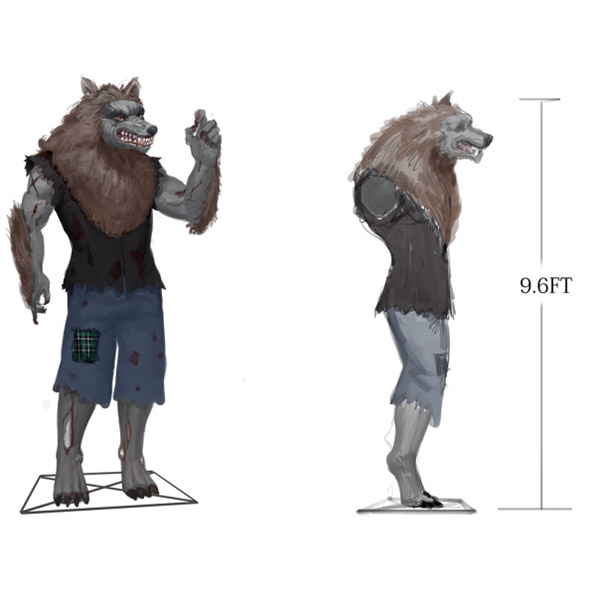 9.6FT Animated Wolfman 