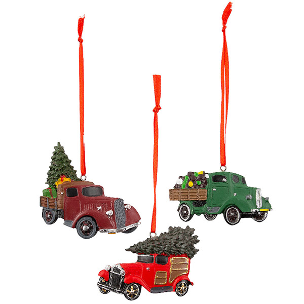 S/3 Resin Truck Ornament