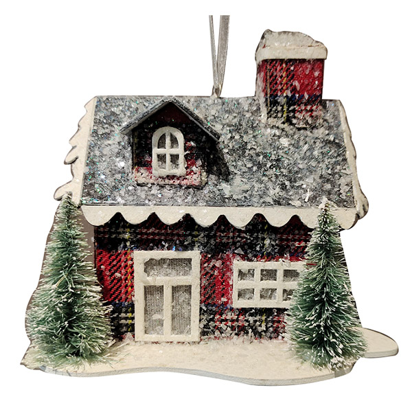 Plaid House Ornament