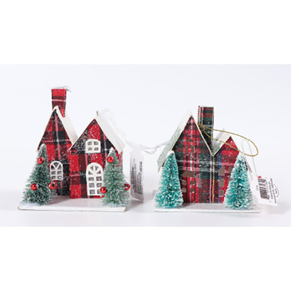 Plaid House Ornament