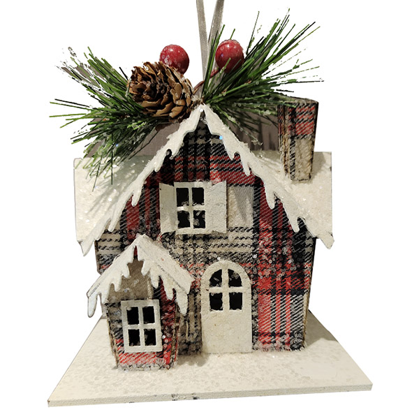 Plaid House Ornament