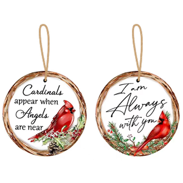 Round Cardinal Ornament