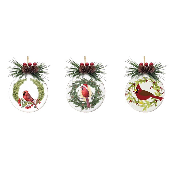  Round Cardinal Ornament