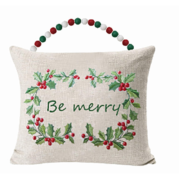 Pillow w/Bead Ornament 