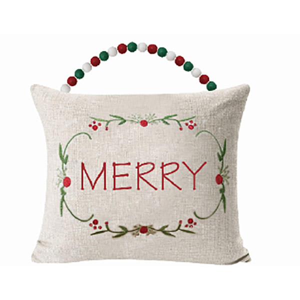 Pillow w/Bead Ornament 