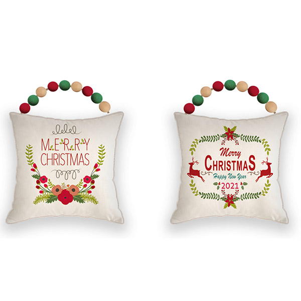 Pillow w/Bead Ornament 