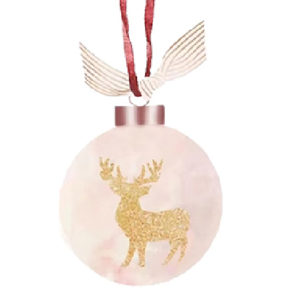 Pink Reindeer/Snowflake Ball