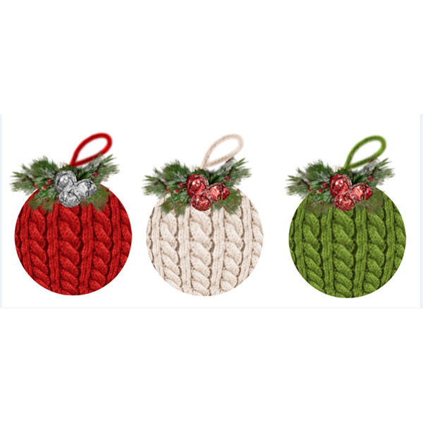 S/3 Knitwear Ball with Greenary