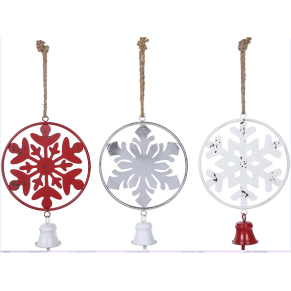 Metal Snowflake Bell Orn